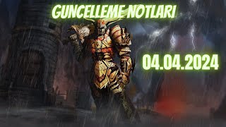 Knight Online güncELLEME Notları 04042024 [upl. by Attenal]