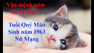 Tử vi Tuổi Quý Mão 1963 Nữ mạng năm Ất Tỵ 2025 Sự nghiệp tài vận tình duyên và gia đạo [upl. by Ettelrac191]