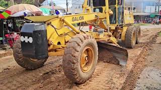 Road construction GALION motor grader working site road construction [upl. by Arley]