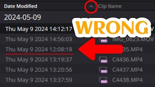 Sorting by Date Modified on the Cut Page  Source Tape  Davinci Resolve Workaround [upl. by Repsihw]