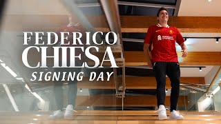 Behindthescenes with Federico Chiesa on Signing Day  Liverpool FC [upl. by Sihon759]