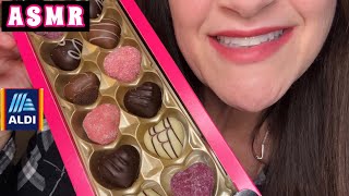 ASMR Eating Valentine CHOCOLATE TRUFFLES from ALDI amp Trivia 🩷 Whispering [upl. by Layla]