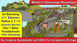 Neue Märklin CGleisanlage Weisenbach 152m Gleis auf 989m² für 30 Züge [upl. by Zarla]