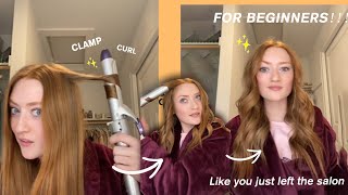 How to Curl Hair with Clamp Curling Iron for Beginners Easiest Tutorial [upl. by Lleval]