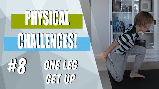 Physical Challenges  8 one leg stand up  PE at homeschool activity [upl. by Erlene58]