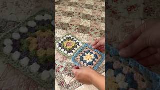 obsessed with this crochet granny square blanket ♥️ shortsvideo crochet crochetprojects wip [upl. by Ihsorih]