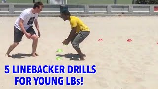 5 LINEBACKER DRILLS FOR FOOTWORK AGILITY AND MORE [upl. by Inigo140]