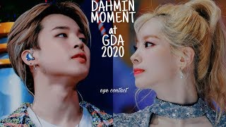 JIMIN AND DAHYUN 다현과 지민 DAHMIN MOMENTS AT GDA 2020 [upl. by Enirhtac]