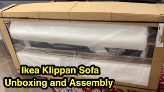 Ikea klippan Sofa unboxing and Assembly  Canada Vlogs [upl. by Gaivn186]