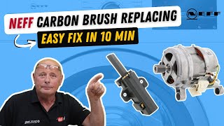 How to replace a washing machine carbon brush on Neff V4280W1GB01 V4380X0GB13 [upl. by Esyli]