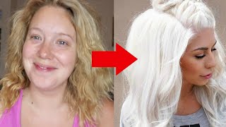 From Yellow to WHITE HAIR in under 10mins No Bleach No Damage [upl. by Neenej]