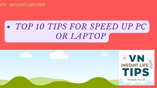 Best Tips to Speed Up Your PC or Laptop Performance [upl. by Rimhsak]