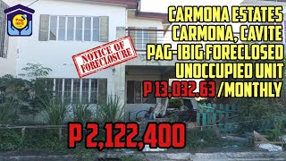 CARMONA ESTATES  MAY PAG IBIG FORECLOSED UNIT DITO pagibig foreclosure murangbahay [upl. by Bethina]