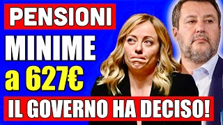 ULTIMORA PENSIONI IL GOVERNO HA DECISO 👉 MINIME A 627€ PROPROGA QUOTA 103 APE SOCIALE E ALTRO 📢 [upl. by Ted209]