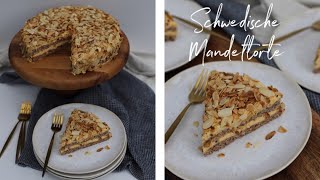 Schwedische Mandeltorte wie von Ikea Selbstbacken Mandeltorte I Bademli Pasta [upl. by Asyal]