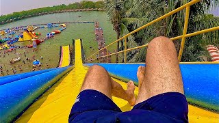 High Thrill Waterslide Launch Ramp at Udon Waterworld Waterpark Thailand [upl. by Nolahc]