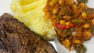 Let’s make dinner Chakalaka Fried Beef served with Mashed potatoes [upl. by Liahkim]