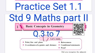 Practice Set 11  Q3 to 7  L1 Basic concepts in Geometry  Maths part II  Std 9 [upl. by Darcy]