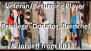 VeteranReturning Player Privilege JeffJordan RachelBrendon and DickDaniele from BB13 [upl. by Eckel]