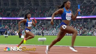 USA women take on Europe in 4x100 meter relay  NBC Sports [upl. by Lamson]