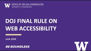 DOJ Final Rule on Web Accessibility [upl. by Pammi]