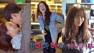 Song Ji Hyo and Park Shi Hoo Hilarious Kissing Scenes On Lovely Horribly Behind The Scene 3 [upl. by Araldo]