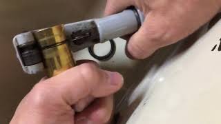 Replacing brass thru hull on Boston Whaler Montauk using flanging tool [upl. by Ogram]