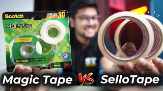 Scotch Invisible Magic Tape Vs SelloTape  Which is Best for Students  MEGA COMPARISON 🔥🔥 [upl. by Moreta208]