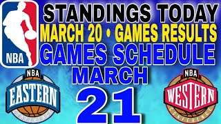 nba standings today March 20 2024  games results  games schedule March 21 2024 [upl. by Llebanna]