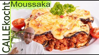 Auberginenauflauf mit Hackfleisch  Moussaka selber machen  Rezept [upl. by Retsim]