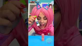 Hiding candies in school 🏫 candy sweets gummy diy school handmade stationery [upl. by Laicram71]