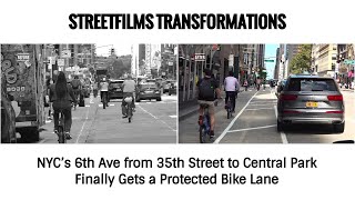 NYC’s 6th Ave from 35th Street to Central Park Finally Gets a Protected Bike Lane [upl. by Ambrosi]