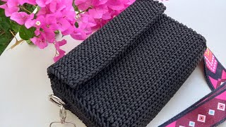 örgü çantapolyester makrome çanta örgü tarifi en rahat crossbody modeli [upl. by Ilzel]