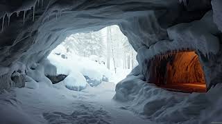 Get Lost in a Winter Cave  Fire amp Wind Sounds for Deep Restful Sleep in 8 Hours ❄🔥 [upl. by Jarred962]