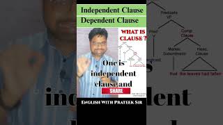 shorts  what is clause  what is independent clause and dependent clause explain by prateek sir [upl. by Ennovehc]