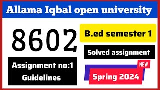 8602 solved assignment 1 spring 2024  Learn with AIOU [upl. by Blancha]