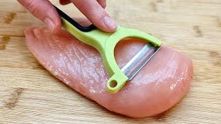 Ein Trick mit dem Gemüseschäler Tolles Rezept mit Hähnchenbrust ohne Backofen ASMR [upl. by Enelkcaj]