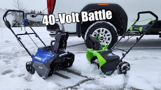 Snow Blower Battle Greenworks 40V vs Wild Badger Power 40Volt [upl. by Spain]