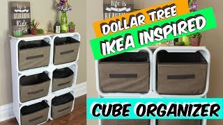 DOLLAR TREE IKEA INSPIRED CUBE ORGANIZER TUTORIAL [upl. by Nairrad]