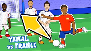 YAMAL SCORES A SCREAMER Spain vs France Euro 2024 Parody Goals Highlights [upl. by Oiluig114]