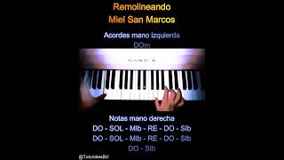 RemolineandoProezasMiel San MarcosTutorial Pianoquotacordes y melodiaquotFACIL  Principiante [upl. by Ree210]