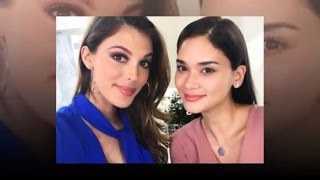 Miss Universe 2015 Pia Wurtzbach visits Miss Universe Iris Mittenaere in New York [upl. by Trace233]