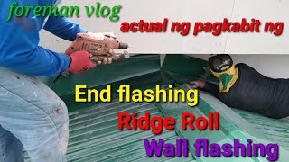 Ridge Roll End flashingWall Flashing quotactual installquotforeman fuentes [upl. by Assadah440]