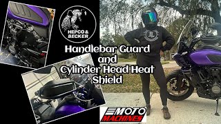 HD Pan America install HepcoampBecker Hand and Heat guards from MotoMachines [upl. by Nerraw514]