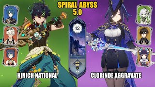 F2P Kinich National amp Clorinde Aggravate  Spiral Abyss 50  Floor 12  Genshin Impact [upl. by Meluhs]