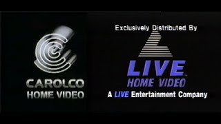 Carolco Home VideoExclusively Distributed by Live Home Video1990 Logos [upl. by Juanne]