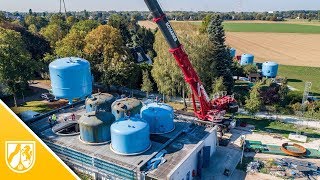 Drohnenvideo Stadtwerke Duisburg tauschen tonnenschwere Wasserfilter [upl. by Vharat]