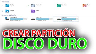 Como crear particiones en disco duro Windows 10 Sin Programas [upl. by Gerrald]