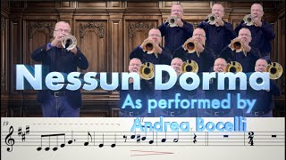 Nessun Dorma as performed by Andrea Bocelli Trumpet Cover [upl. by Beal]