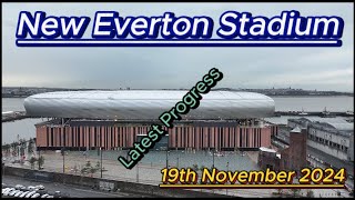 New Everton FC Stadium  19th November 2024  Bramley Moore Dock  latest drone progress update efc [upl. by Witt]